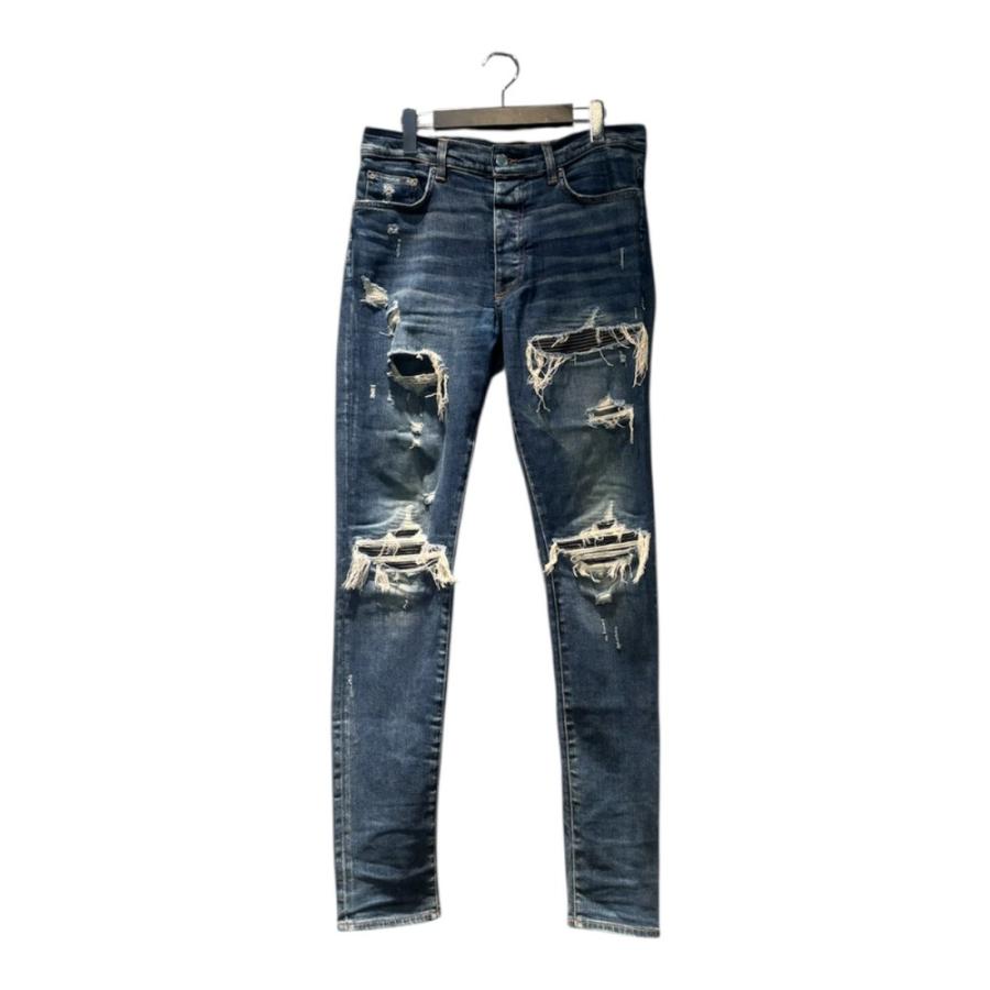 アミリ AMIRI 22年 MX1 レザーパネル バンダナジーンズ デニムパンツ