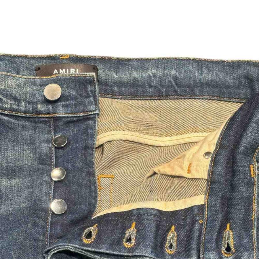 アミリ AMIRI 22年 MX1 レザーパネル バンダナジーンズ デニムパンツ
