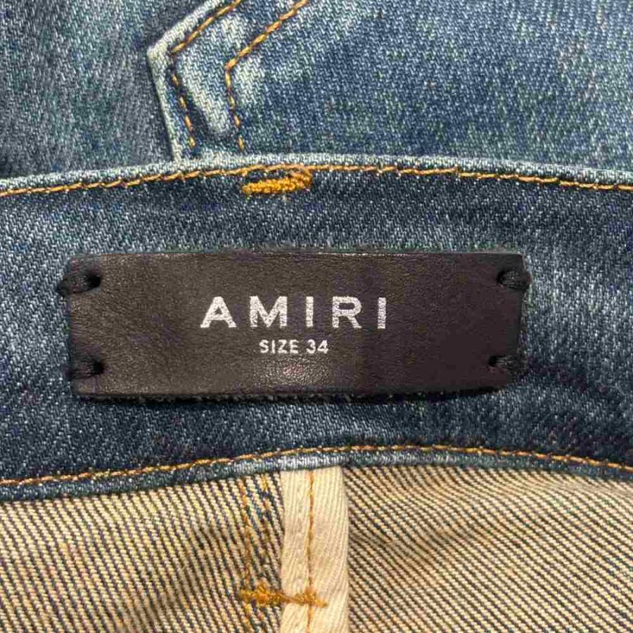 アミリ AMIRI 22年 MX1 レザーパネル バンダナジーンズ デニムパンツ