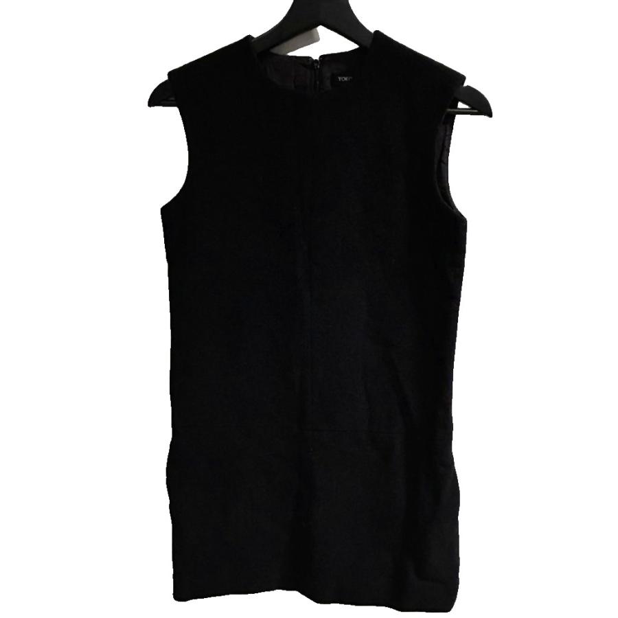 ヨーコチャン YOKO CHAN ワンピース ひざ丈 ノースリーブ 36 黒