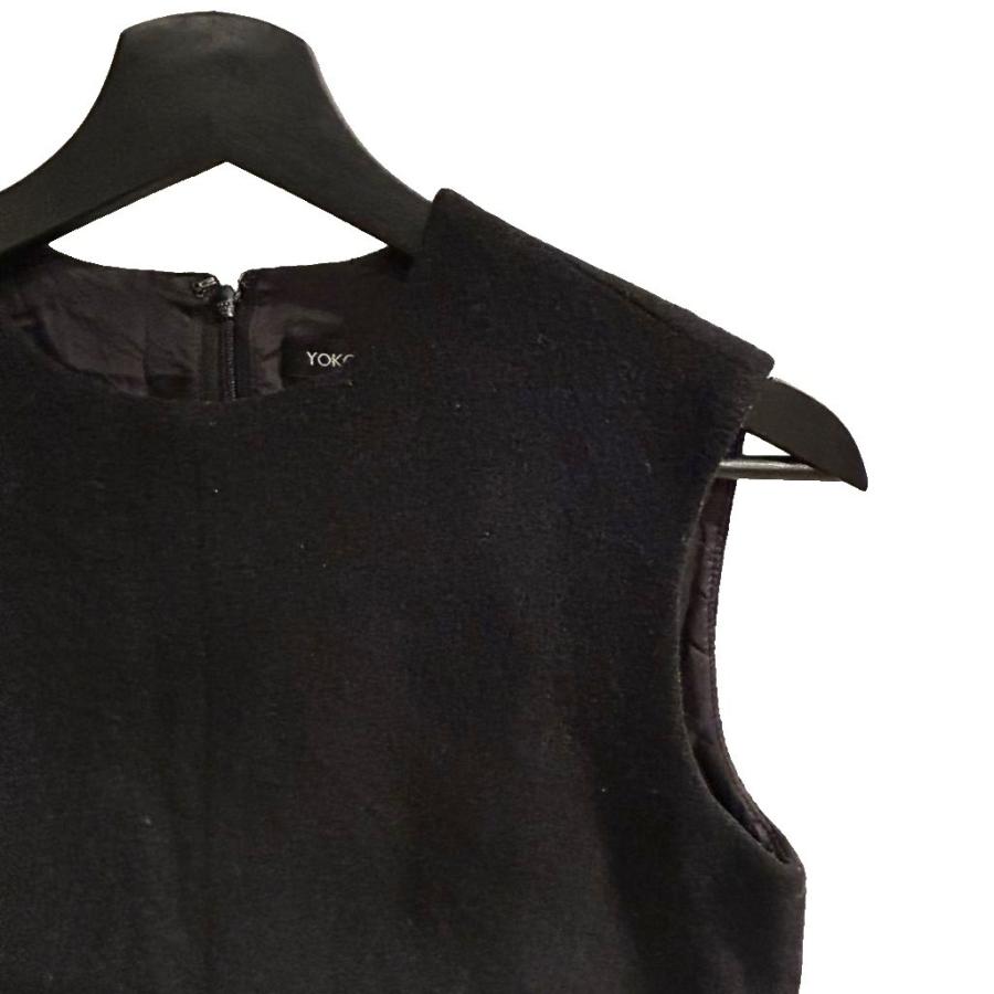 ヨーコチャン YOKO CHAN ワンピース ひざ丈 ノースリーブ 36 黒