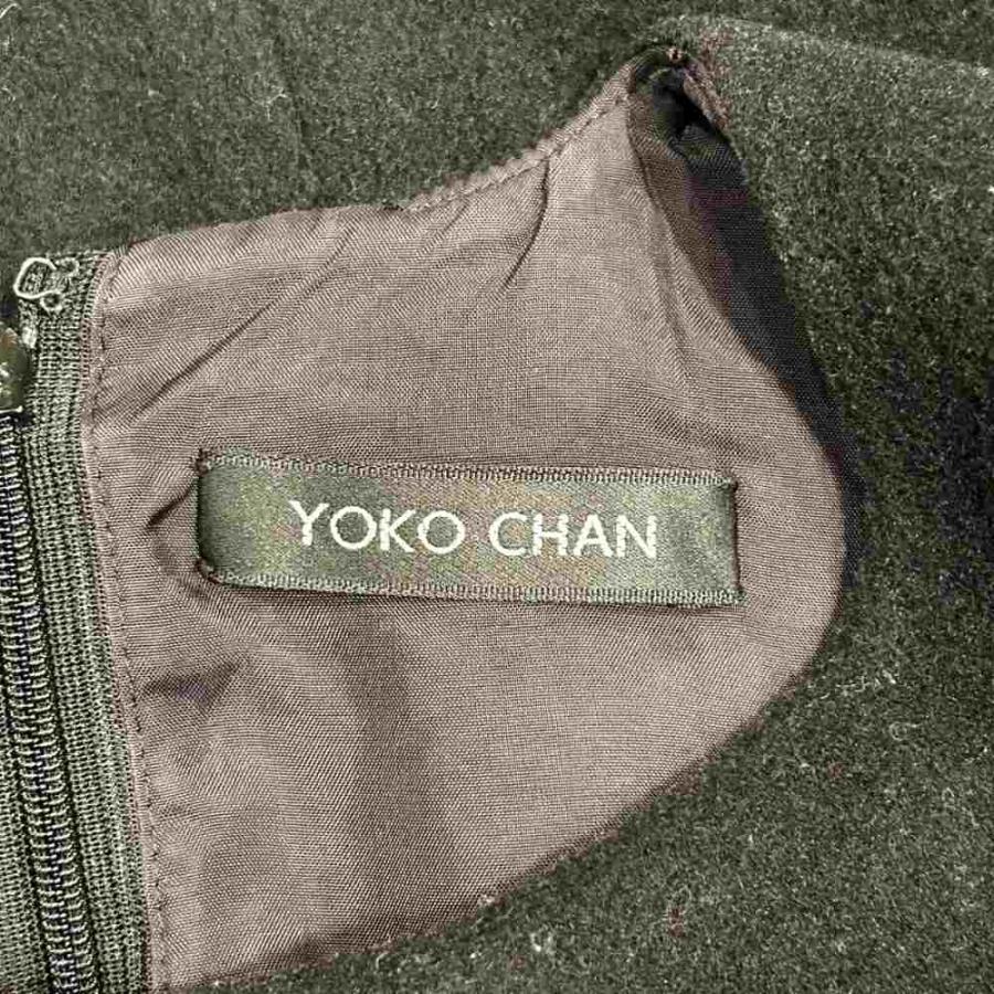ヨーコチャン YOKO CHAN ワンピース ひざ丈 ノースリーブ 36 黒