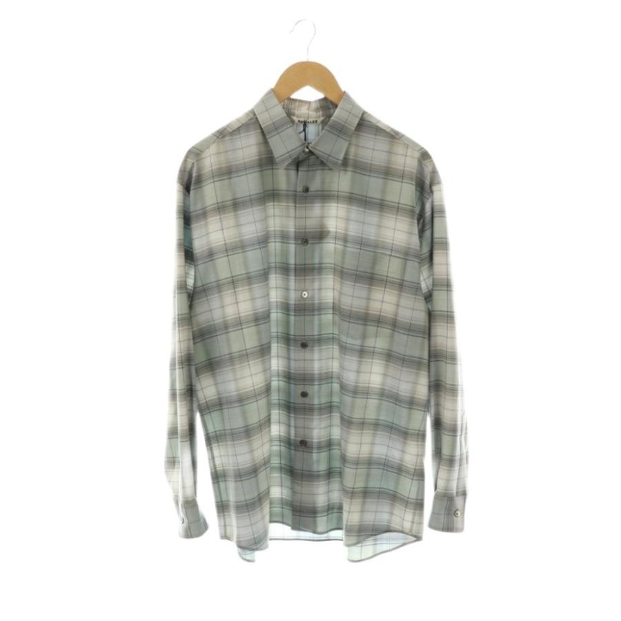 未使用品 オーラリー AURALEE SUPER LIGHT WOOL CHECK SHIRT シャツ