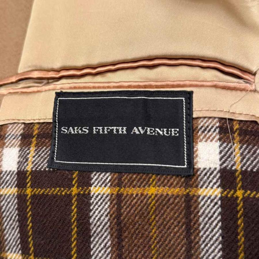 サックスフィフス・アベニュー Pコート ミドル丈 くるみボタン M サックスフィフスアベニュー saks fifith avenue Pコート ピーコート