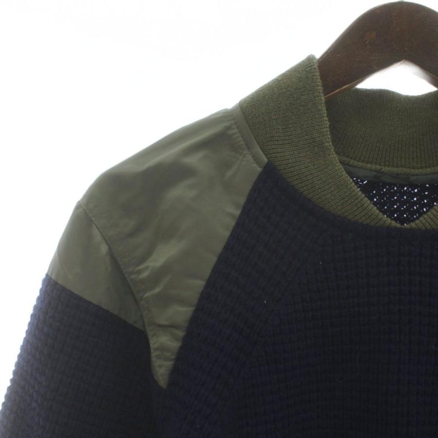 サカイ sacai MA-1 ニット セーター ウール ナイロン 切り替え 中綿