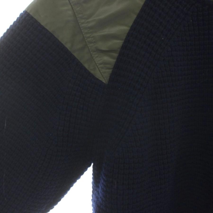 サカイ sacai MA-1 ニット セーター ウール ナイロン 切り替え 中綿