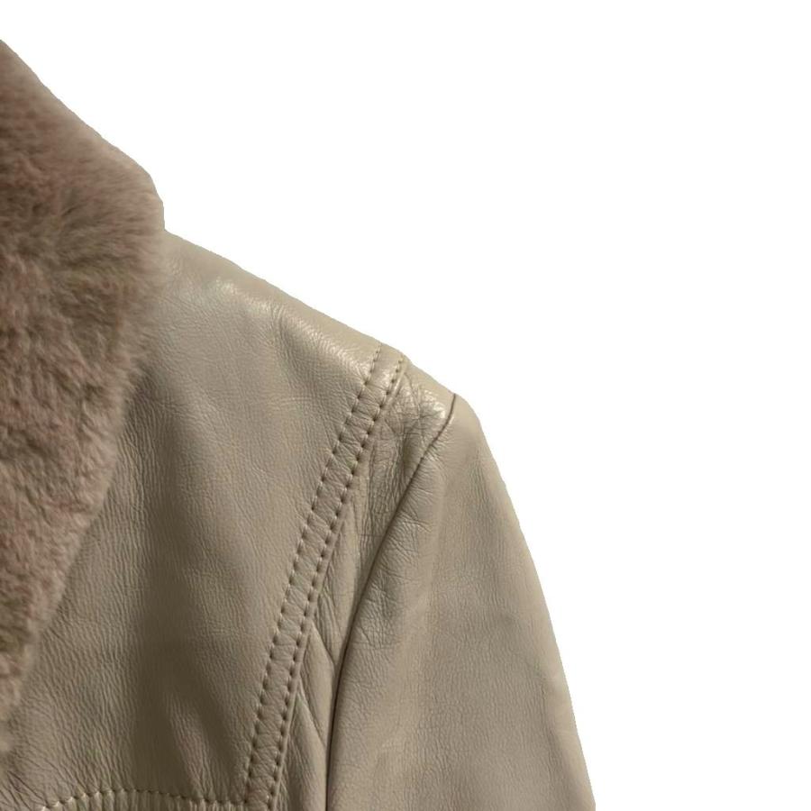 ダナキャランニューヨーク DKNY レザージャケット ファー ダブルジップ