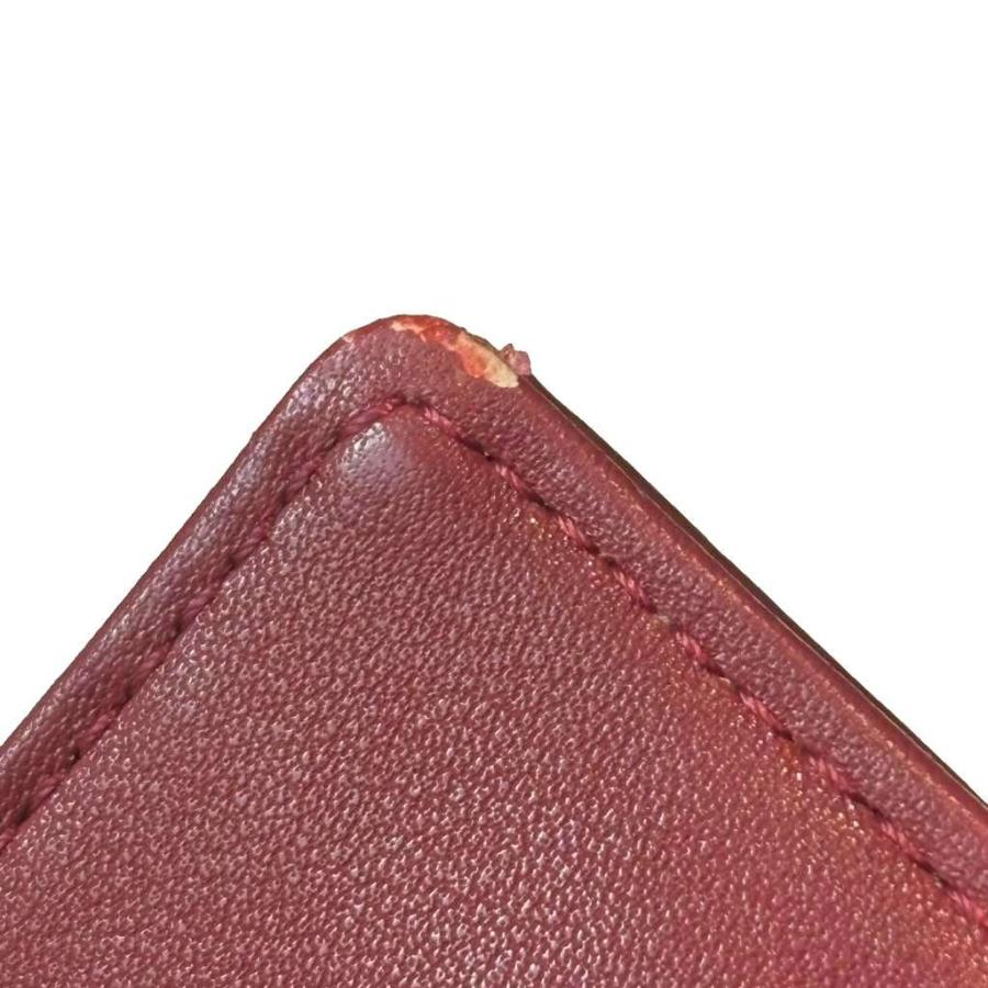 マリークワント MARY QUANT 3つ折り財布 がま口 ジップ エナメル 赤