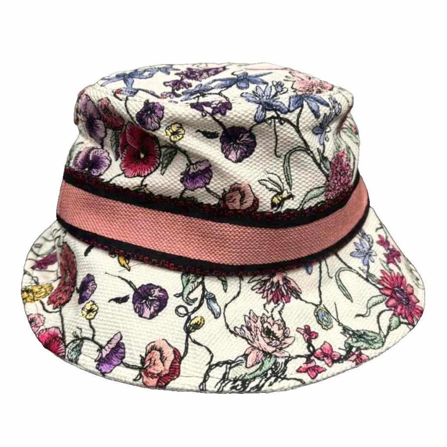 クリスチャンディオール Christian Dior D-Bobby 帽子 バケットハット 花柄 白 ホワイト マルチカラー ☆AA★ レディース_2