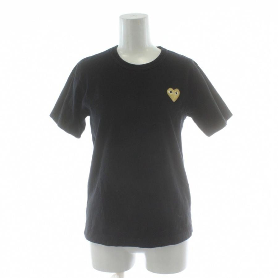 プレイコムデギャルソン ゴールド ハートワッペン Tシャツ M 黒 