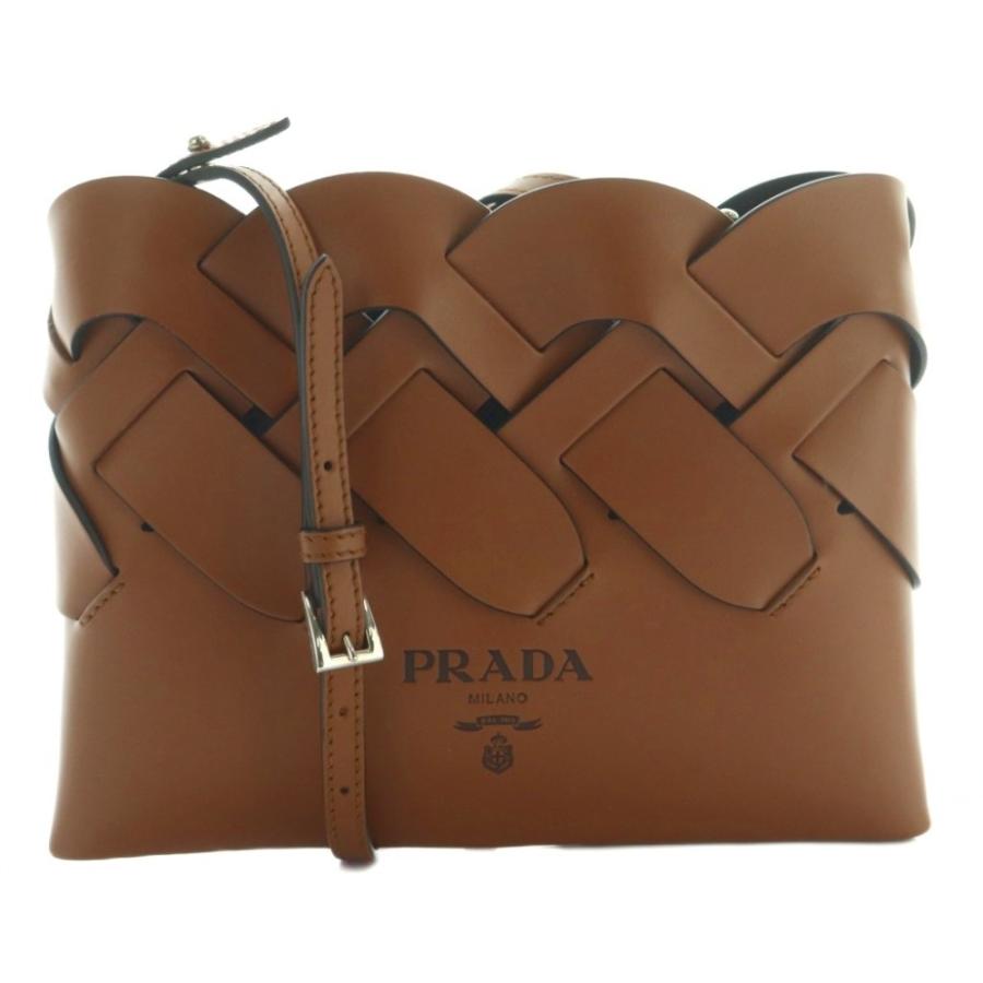PRADA（プラダ） トレス 編み込み ミニショルダーバッグ スクエア