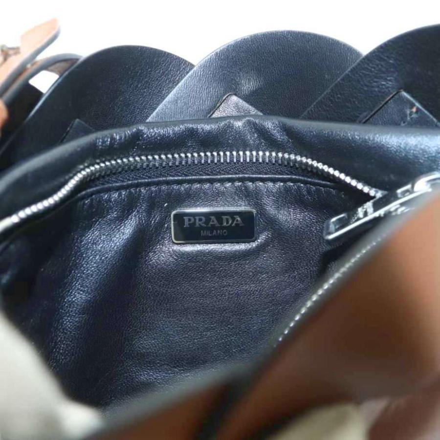 PRADA（プラダ） トレス 編み込み ミニショルダーバッグ スクエア