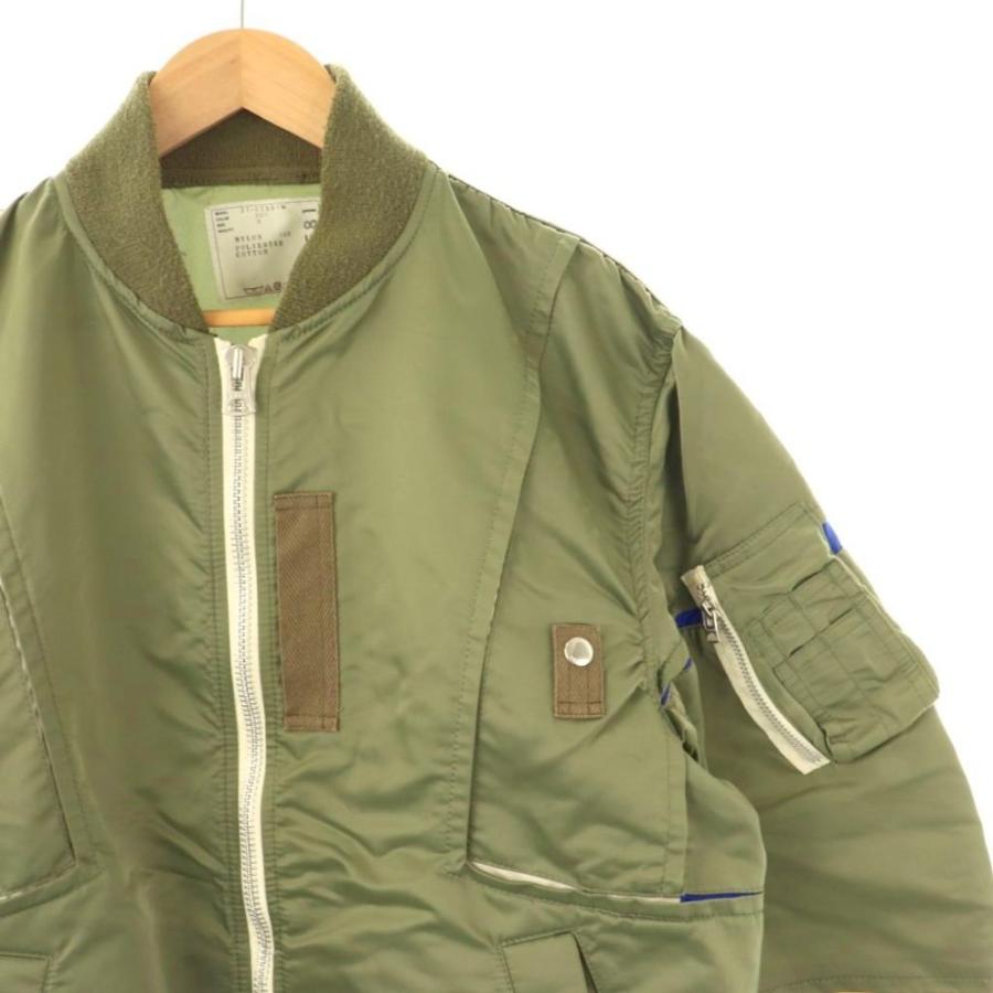 Sacai MA-1 Green plaid / サカイ MA-1 ブルゾン サカイ sacai Nylon Twill Blouson MA1ブルゾン 3 カーキ 21-02581M