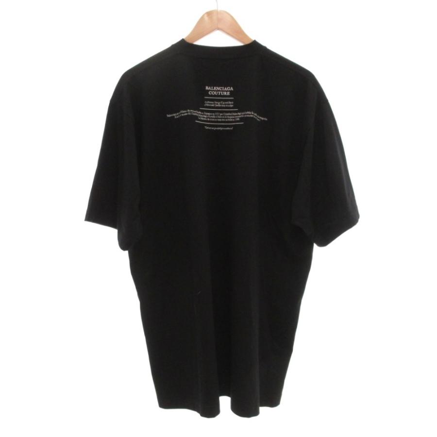 BALENCIAGA バレンシアガ ロゴ刺繍 パイル生地 Tシャツ カットソー ブラック レディース BALENCIAGA（バレンシアガ） ロゴ刺繍Tシャツ 半袖 カットソー