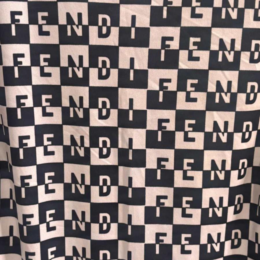 FENDI（フェンディ） ワンピース ミニ ノースリーブ 総柄 42 白