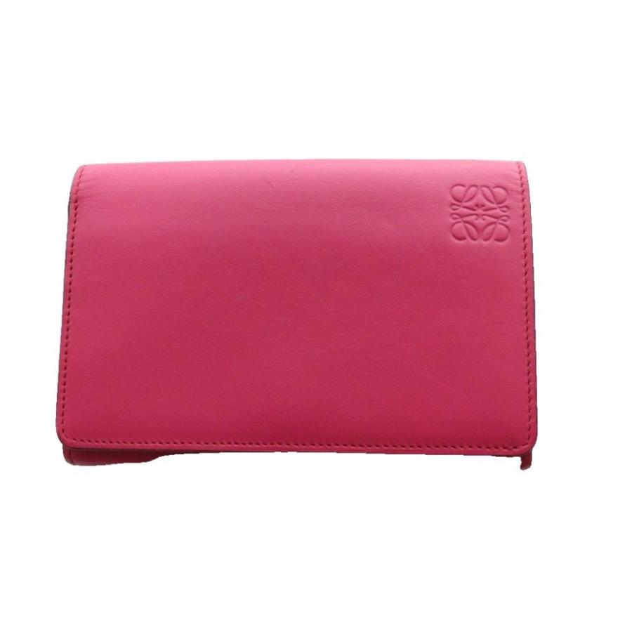 LOEWE（ロエベ） アナグラム 二つ折り財布 ピンク /SS □OS □OH