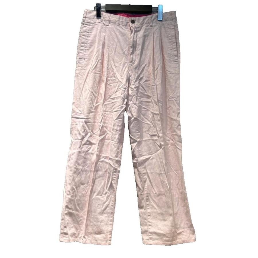 パパス Papas パンツ スラックス リネン混 L ピンク □GY99 メンズ