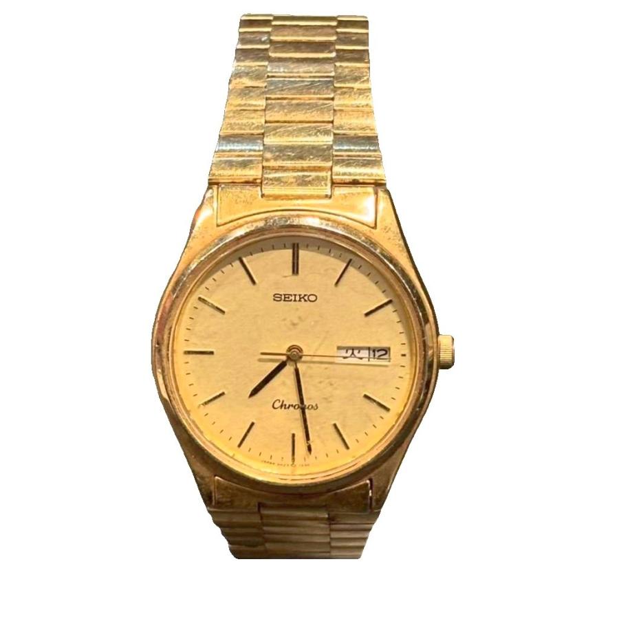 セイコー SEIKO クロノス 腕時計 クォーツ ジャンク ゴールドカラー 