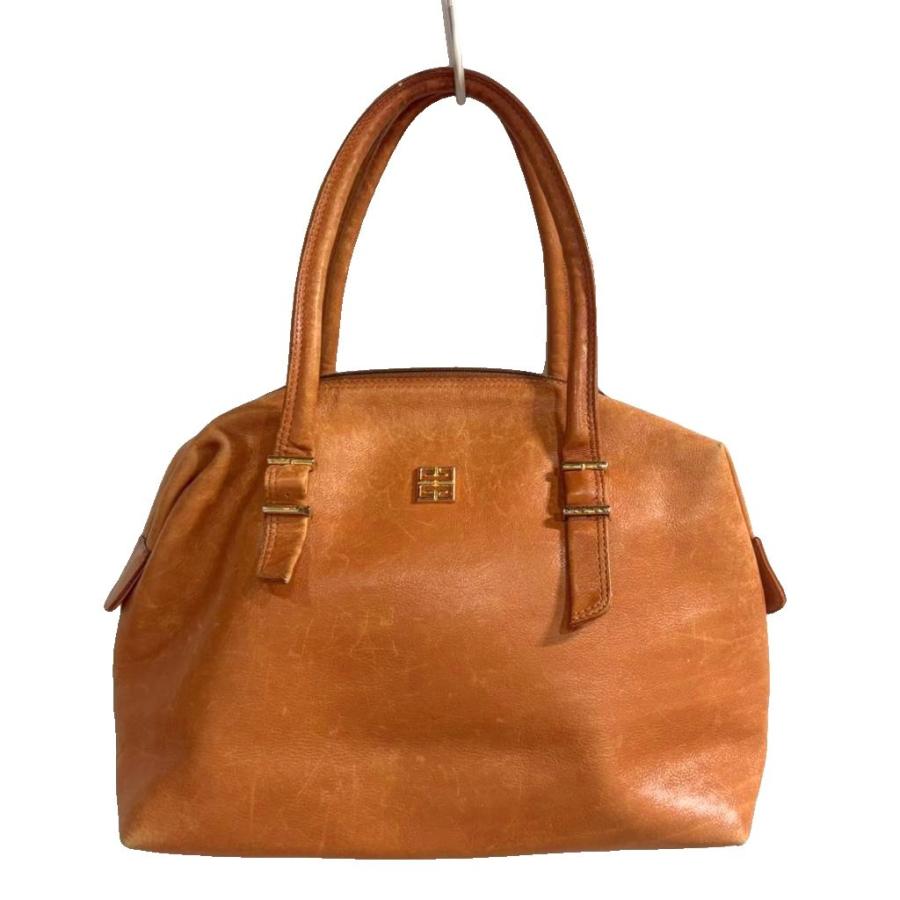 ジバンシィ GIVENCHY ハンドバッグ レザー ロゴ 茶 ブラウン □GY99 