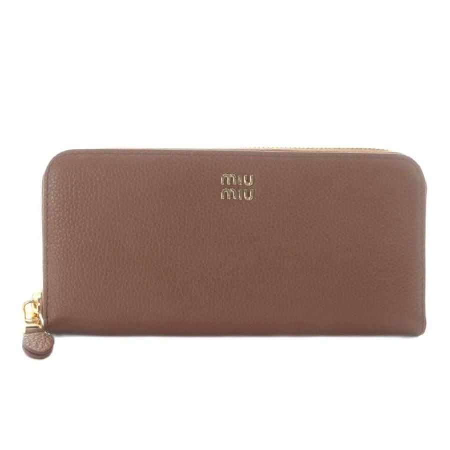 miu miu（ミュウミュウ） レザー 財布 長財布 ラウンドファスナー