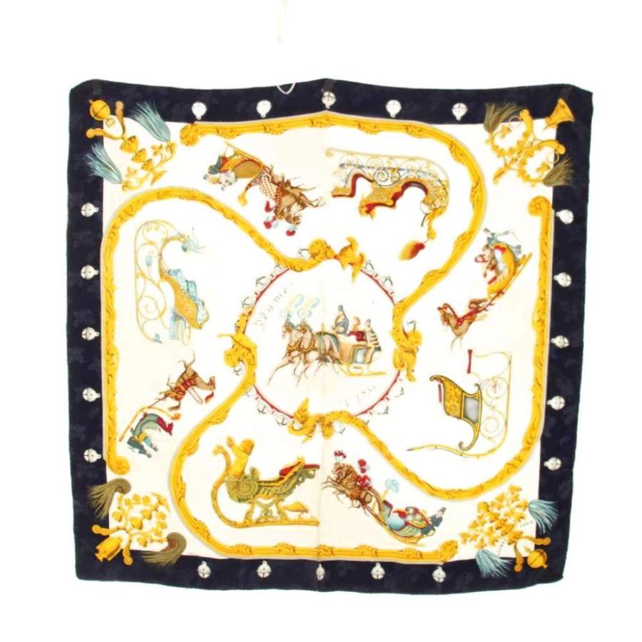 HERMES　カレ90　スカーフPLUMES ET GRELOTS 羽飾りと鈴 HERMES（エルメス） スカーフ カレ 90 Plumes et Grelots 羽飾りと鈴