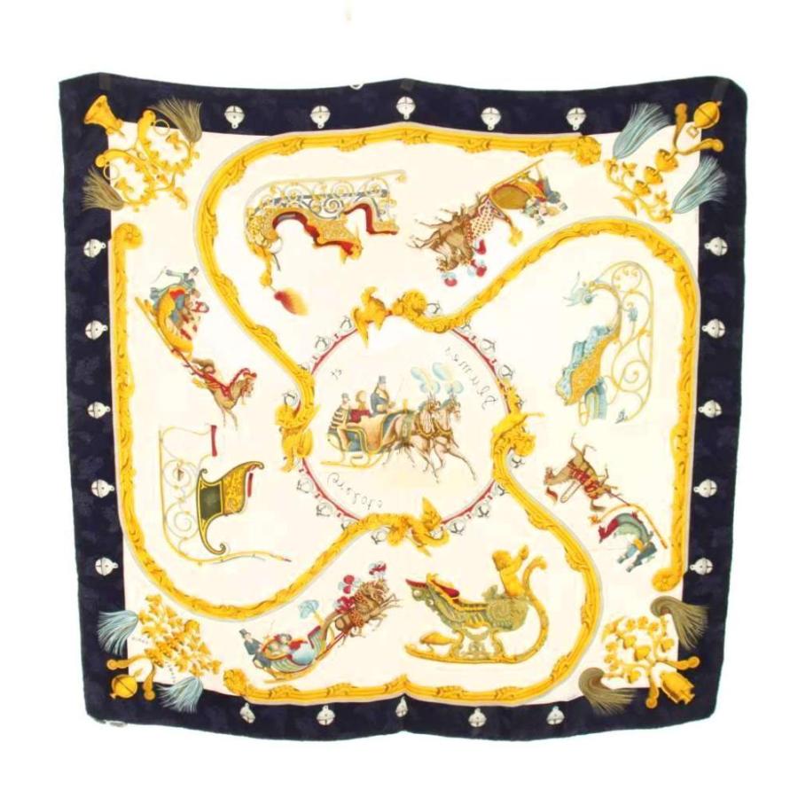 エルメス　HERMES　羽飾りと鈴　Plumes et Grelots　スカーフ HERMES（エルメス） スカーフ カレ 90 Plumes et Grelots 羽飾りと鈴