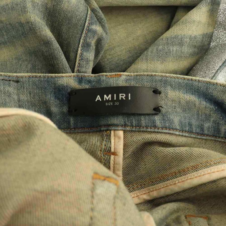 アミリ AMIRI サイドライン ダメージ加工スキニーデニムパンツ 