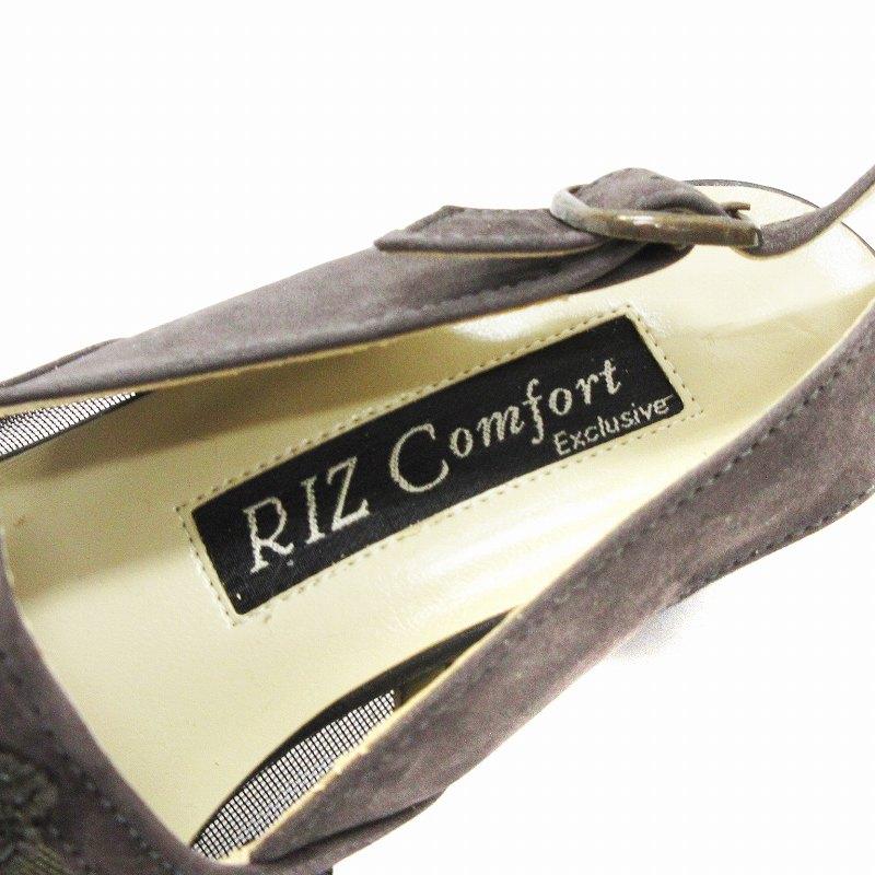 リズ コンフォート RIZ Comfort サンダル ストラップ メッシュ オープントゥ フワラー 花柄 刺しゅう チャコールグレー 22cm レディース｜vectorpremium｜06