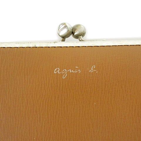 アニエスベー agnes b. がま口財布 レザー 二つ折り ウォレット 