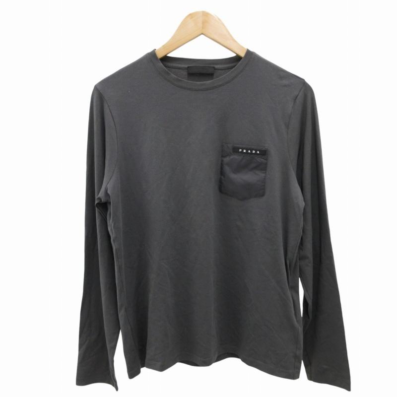PRADA プラダ ロンT Tシャツ カットソー ポケット ラバーロゴ 長袖 XS 