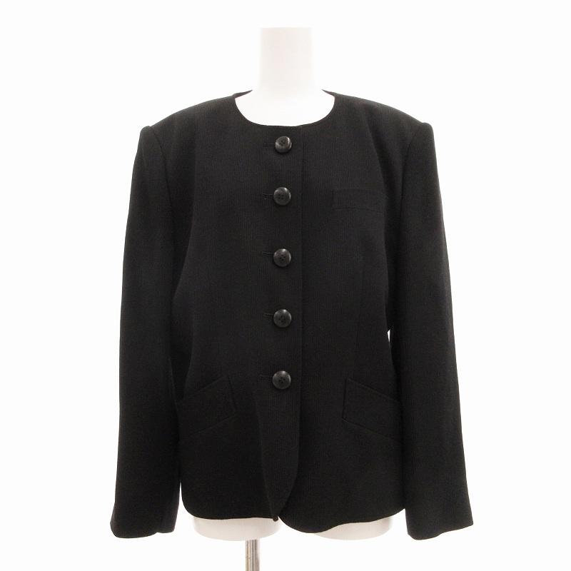 クリスチャンディオール黒ノーカラージャケットdior