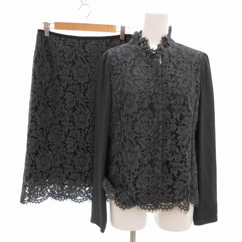 レリアン Leilian NEMIKA セットアップ レースブラウス シャツ フレア 