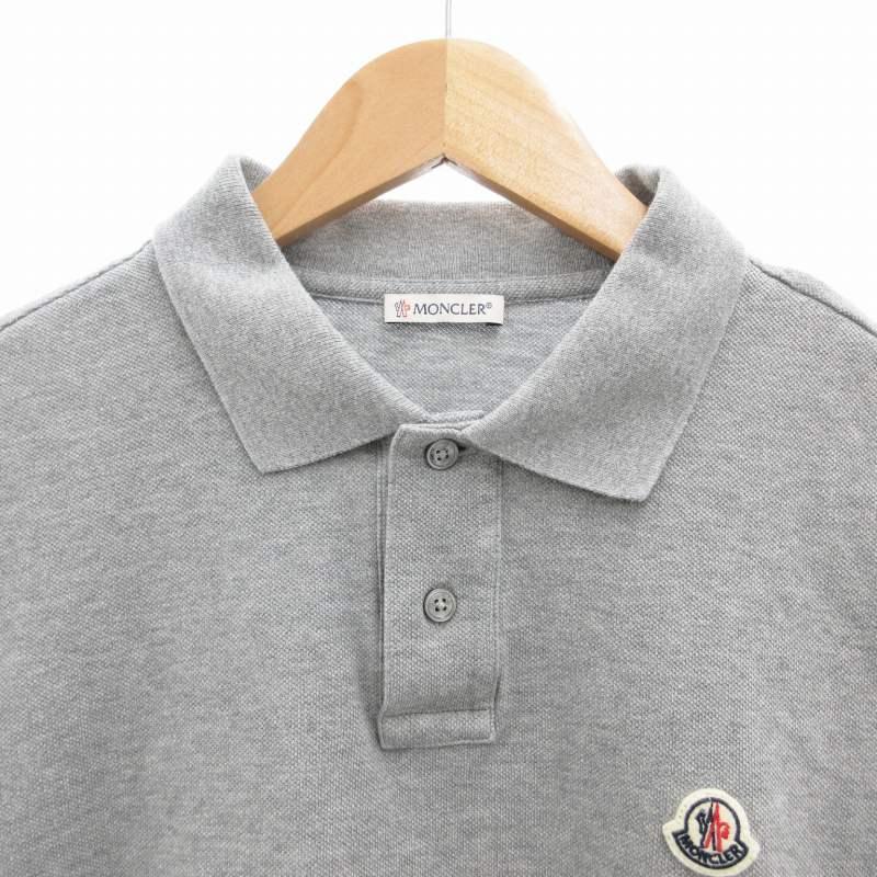 【美品】MONCLER モンクレール　トリコロール襟　ワッペン　半袖ポロシャツ ☆美品☆MONCLER 刺繍ロゴ ポロシャツ トリコロール 半袖 ワッペン付き