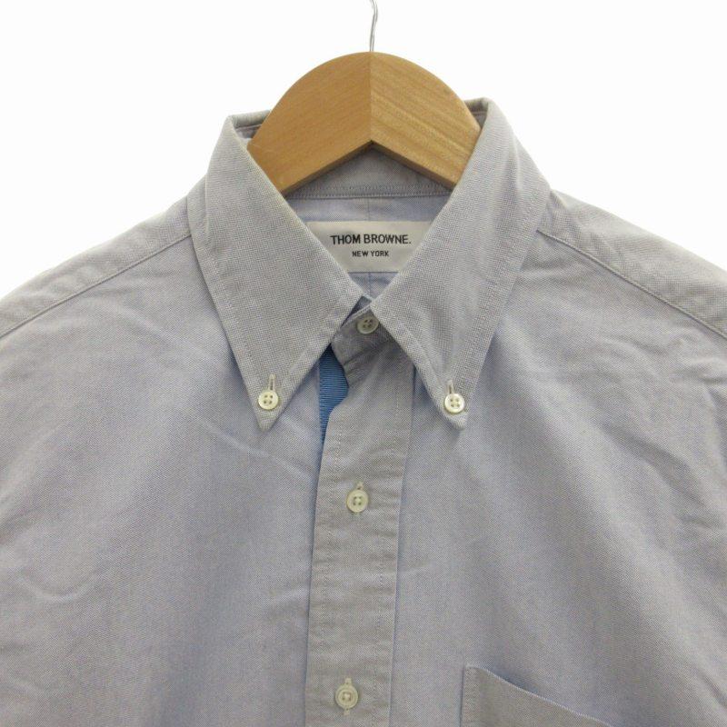 トムブラウン BD長袖シャツ ボタンダウン ストライプ柄 グレー 3サイズ トムブラウン BD長袖シャツ ボタンダウン ストライプ柄 グレー 3
