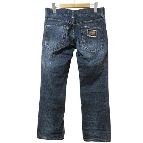 DOLCE&GABBANA 14GOLD ハードダメージ加工デニム　レザーメタル DOLCE&GABBANA（ドルチェ & ガッバーナ） 未使用品 ドルガバ 14GOLD