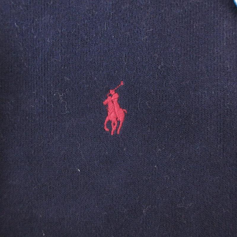 極美品　ポロ　ゴルフ　ラルフローレン　ハーフジップ　ポニーロゴ　刺繍　ウェア　紺 ポロラルフローレンゴルフ ハーフジップ プルオーバー ビッグ