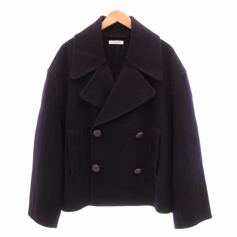 値下げ　J.W. ANDERSON デニム ピーコート J.W.ANDERSON Navy Oversized Cropped Peacoat ウール カシミヤ