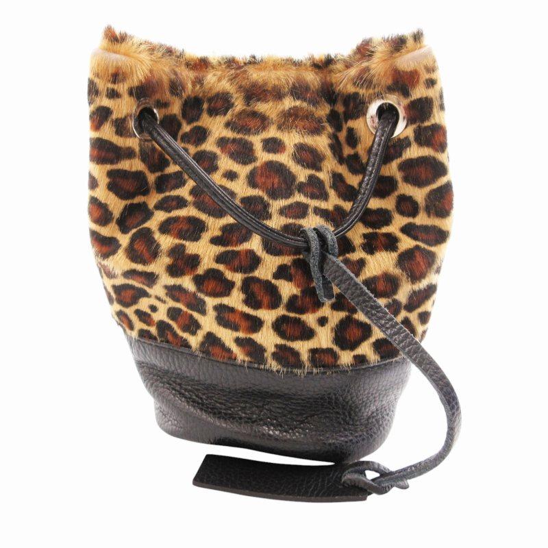 MARCO MASI マルコマージ ハラコ 巾着バッグ レオパード ハンドバッグ