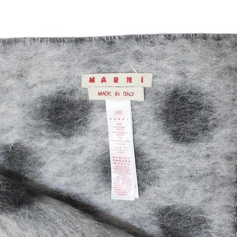 MARNI（マルニ） 美品 23AW フリンジ マフラー ドット 水玉 モヘヤ混