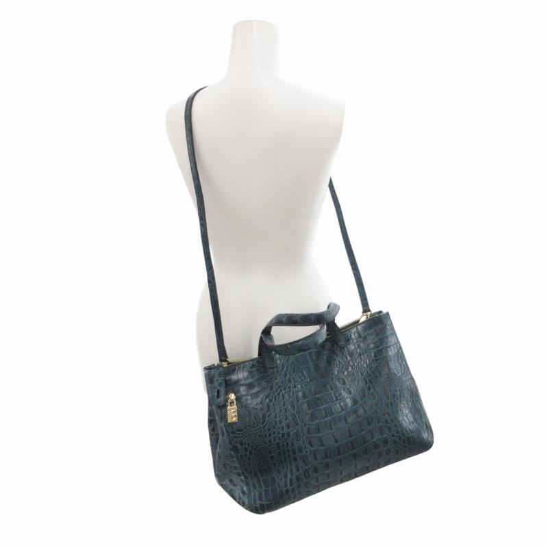 FURLA フルラ 2WAY トートバッグ ショルダー クロコ型押し FURLA フルラ 2WAY トートバッグ ショルダー クロコ型押し