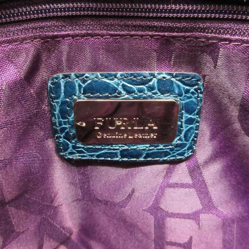 FURLA フルラ 2WAY トートバッグ ショルダー クロコ型押し FURLA フルラ 2WAY トートバッグ ショルダー クロコ型押し