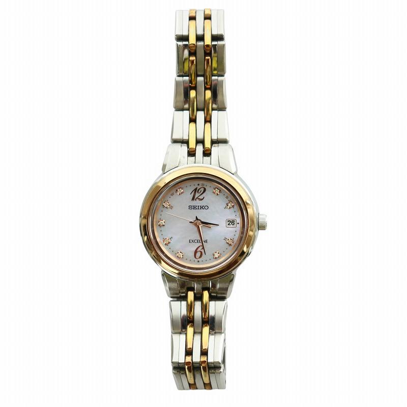 SEIKO セイコー エクセリーヌ 9Pダイヤ ソーラー電池 腕時計 セイコー エクセリーヌ 腕時計 ソーラー 9Pダイヤインデックス