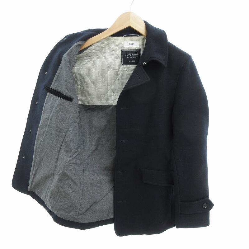 シップス SHIPS Super140's メルトンシングルピーコート Pコート