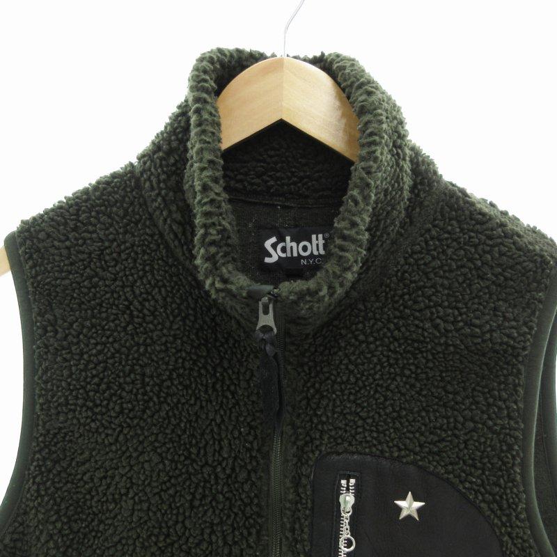 ショット SCHOTT LEATHER PK PILE VEST ベスト ジップアップ パイル 