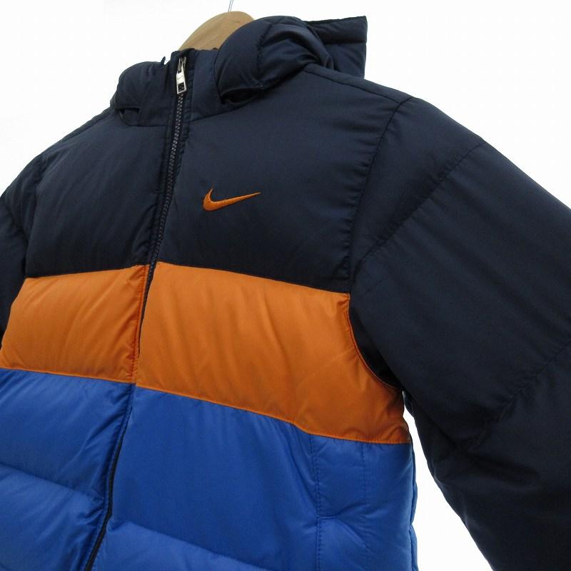 NIKE（ナイキ） ダウンジャケット フード付き ショート丈 L 155 ブルー