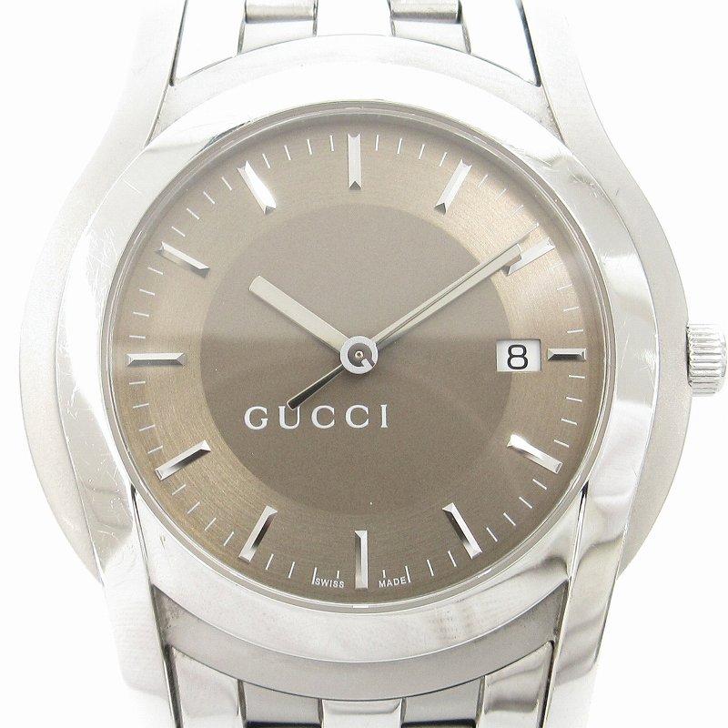 GUCCI グッチ 腕時計 ウォッチ アナログ クォーツ カレンダー シルバー
