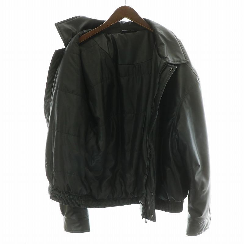 ザラ ZARA 中綿ジャケット フェイクレザー ジャケット ブルゾン L XL 