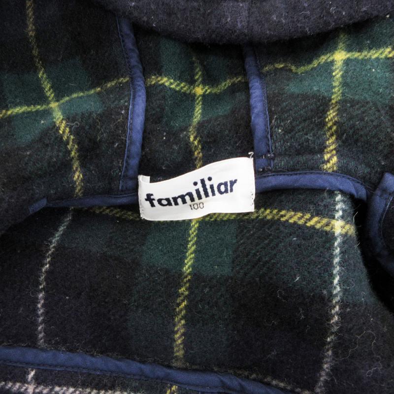 ファミリア Familiar ダッフルコート ジャケット ミドル丈 ブラック