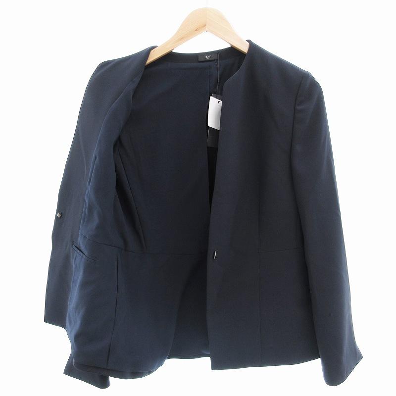 未着用 PLSTプラステ トリアセブレンドペプラムジャケット Sサイズ ネイビー PLST(プラステ)公式 | トリアセブレンドペプラムジャケット