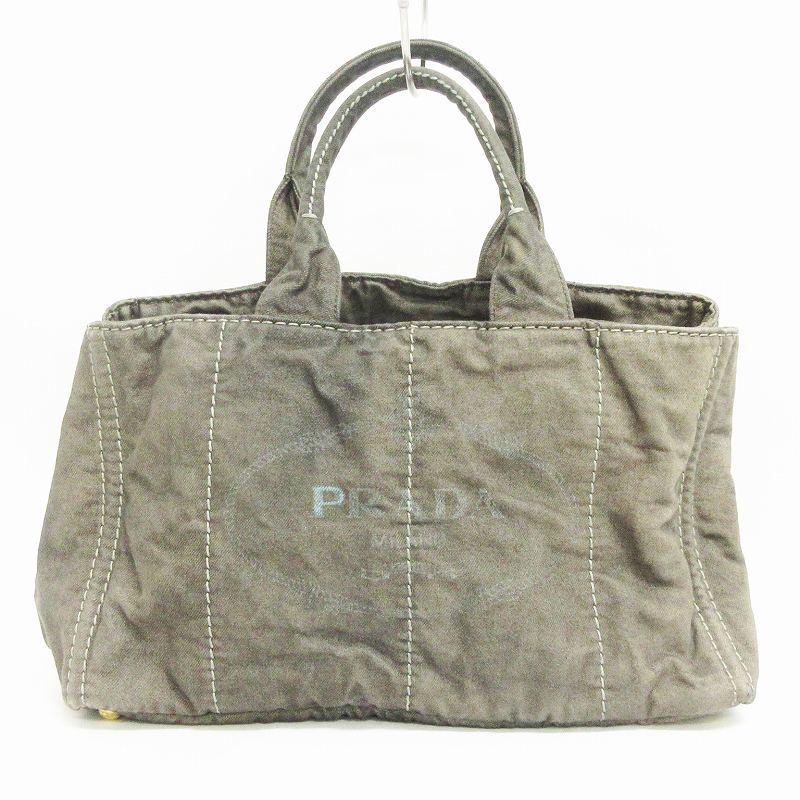 プラダ PRADA カナパ ハンドバッグ 三角ロゴプレート キャンバス 